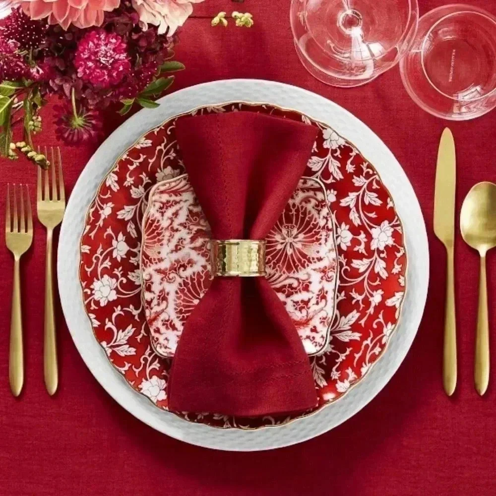 Lipstick Red Cloth Napkins Set of 4 Cotton Blend Every Day Use Holidays